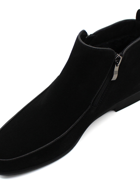 2024新款男士双拉链休闲皮鞋英伦翻毛皮高帮日常百搭切尔西马丁靴