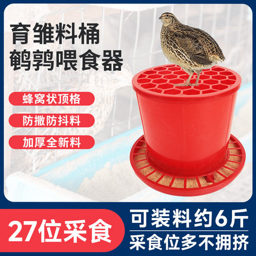 鹌鹑饲料桶防撒自动下料器喂食槽