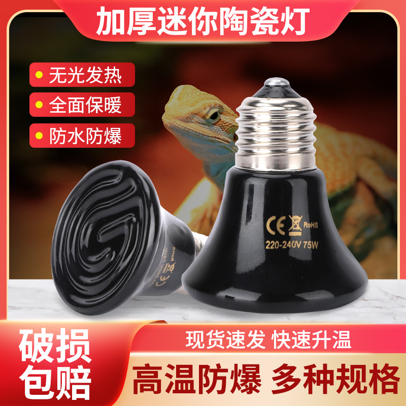 爬宠陶瓷加热灯陆龟刺猬鹦鹉蜥蜴爬虫箱保温灯宠物蛇饲养箱加热器