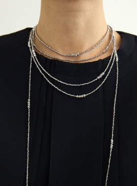 高级感轻奢长款叠戴项链女锁骨链