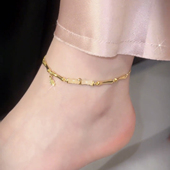 新中式 脚饰 国风竹节脚链女小众设计感气质轻奢复古不掉色足链夏季