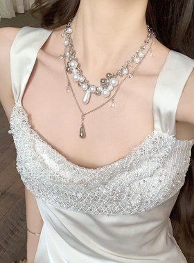 高级感多层珍珠choker项链女配饰