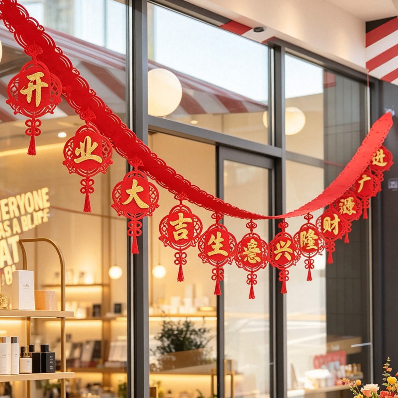 中国风装饰门贴开业庆典图片