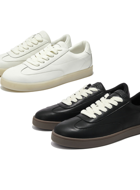 OAMRIA德训鞋复古透气圆头纯色内增高通勤平底百搭板鞋男女小白鞋