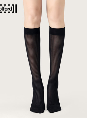 Wolford/沃尔福特2026年新款KENN-HIGH竖条纹30D小腿袜复古31804