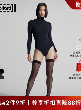 Wolford/沃尔福特2026新款30D长筒袜几何图案大腿袜靴袜黑丝28161