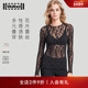 Wolford 沃尔福特Floral蕾丝绣花镂空上衣女53194
