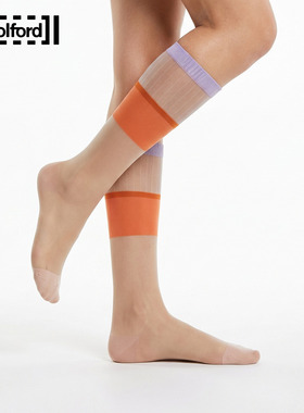 Wolford/沃尔福特2026年春夏新款拼接色小腿袜玻璃丝袜WF26FSC002