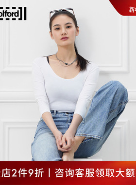 Wolford/沃尔福特Tokio修身低领中袖休闲时尚设计连体上衣女76037