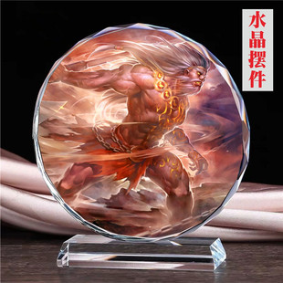 盘古神皇开天地礼物装饰品摆设人偶工艺品上古神化故事水晶模型摆