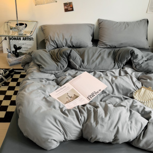 A类纯色水洗棉被套单件150X200X230纯棉全棉被罩单人学生宿舍被单