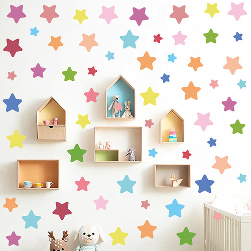 创意小星星补洞遮丑墙贴纸幼儿园儿童房女孩手帐卧室衣柜装饰贴画