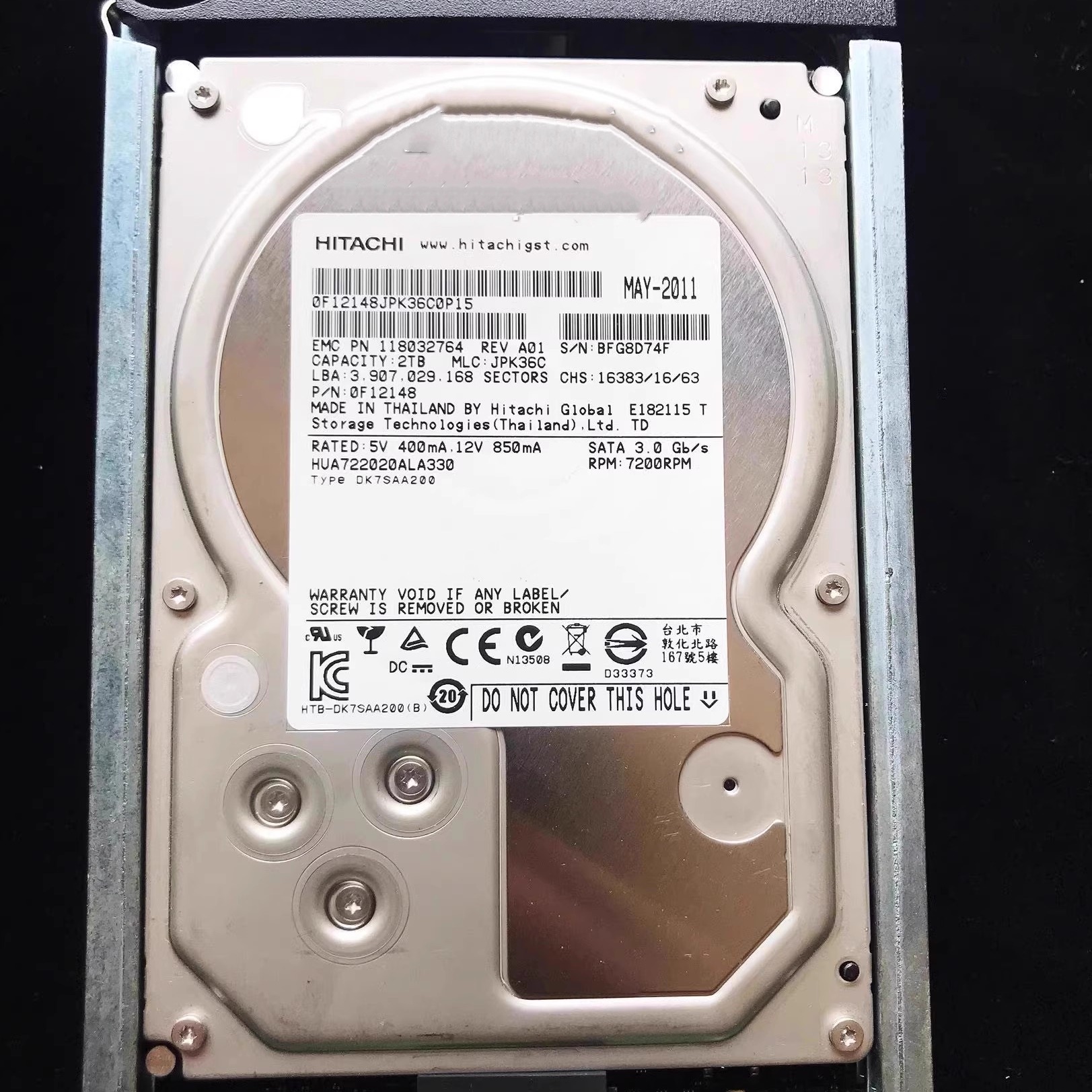 EMC VMX-SA07-020 005049240 2T 7.2K 3.5 SATA 6G VMAX 储存硬盘