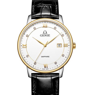 瑞士GENIE爵尼手表石英表真皮男表 GNQ-T2027M-LGW 2027 专柜的货