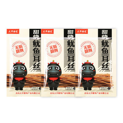 大洋甜烧鱿鱼耳丝35g×6代餐日本儿童零食龙耳丝鱿鱼丝须爪鱿鱼条