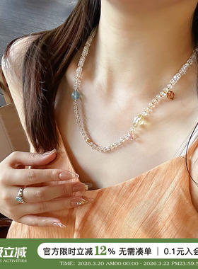 蜜蜂妈手作冰种白水晶项链手链