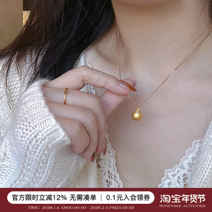 蜜蜂妈手作 有求必应 古法磨砂点钻小金球吊坠项链女叠戴锁骨链