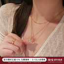 蜜蜂妈 古法十字金刚杵四叶花吊坠项链女生秋冬复古颈链圣诞礼物