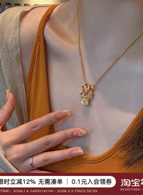 蜜蜂妈手作有钱花吊坠项链女