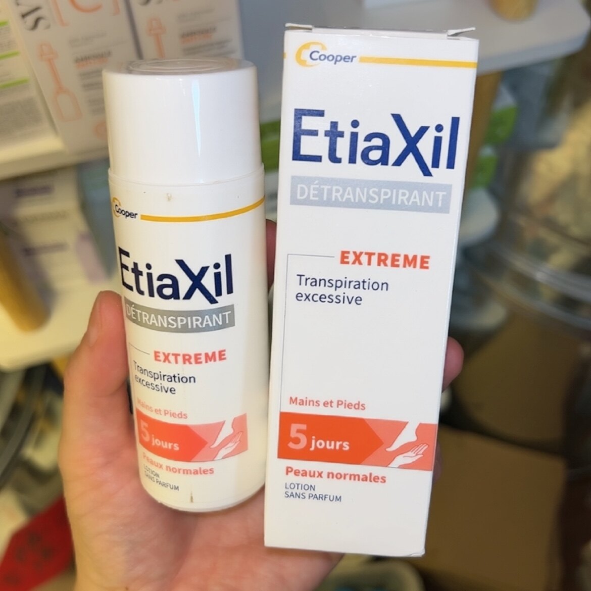 法国etiaxil强效手足汗脚止汗露乳100ml走珠无香精敏感肌减少汗液