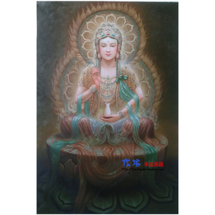 新品手绘油画敦煌飞天客厅玄关装饰挂画定制人物美学净瓶自在画像