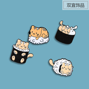 饰小饰品 可爱猫咪胸针 日韩版 儿童百搭呆萌少女心包包装 金属徽章