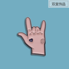 创意BTS乐团个性纹身 手势徽章 潮人可爱金属别针 日韩风百搭徽章