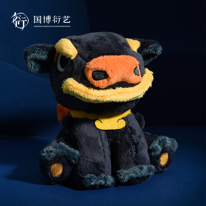 国博错金银马首毛绒公仔