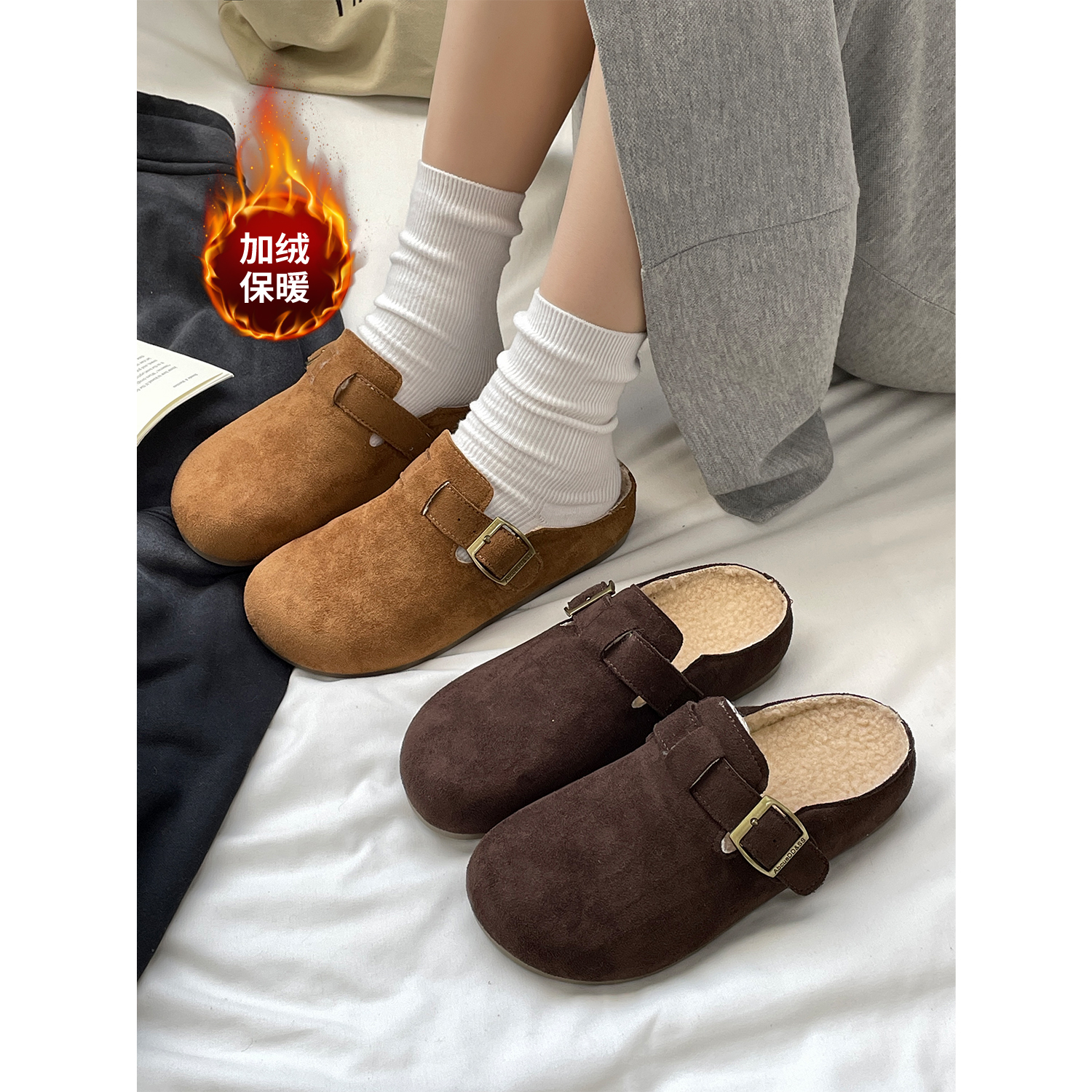 鞋有亿!爆款加绒勃肯鞋女