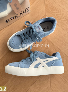 鞋有亿 2025秋冬新款蓝色面包鞋男士爆款运动板鞋厚底时尚休闲鞋