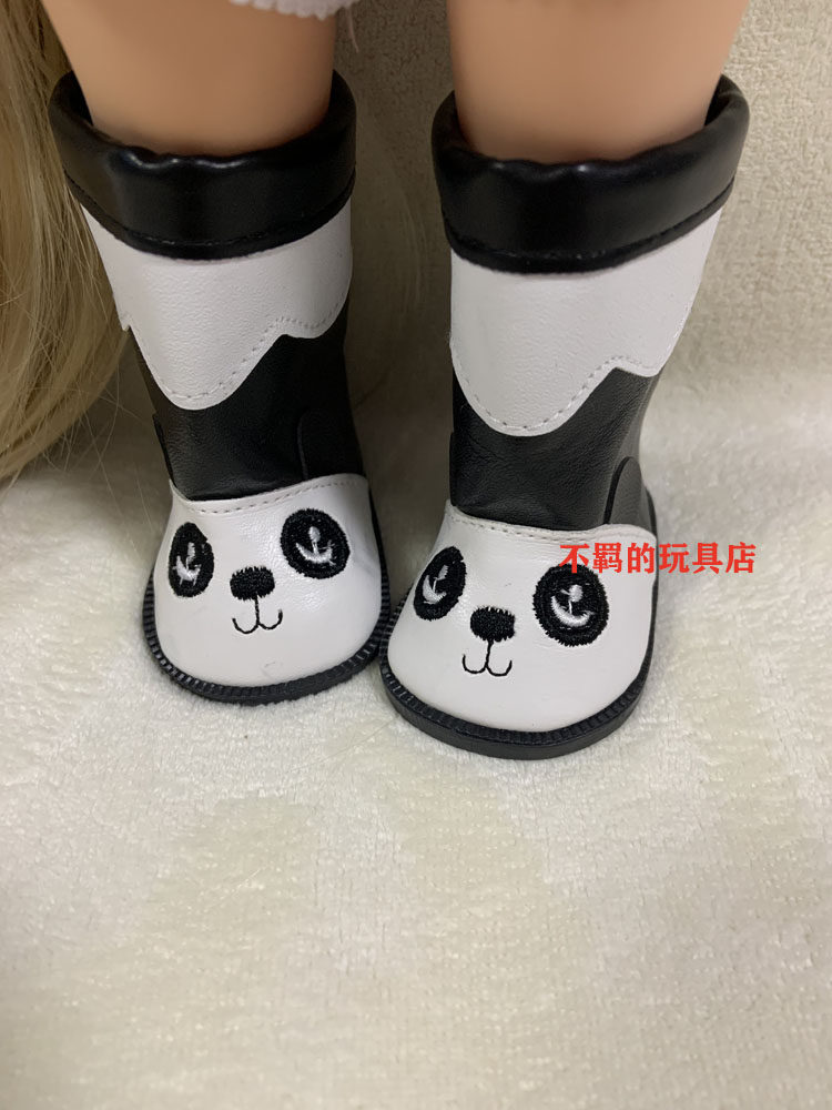 靴子 熊猫长筒靴适合16寸沙龙娃娃 迪士尼长发公主娃娃鞋子配件
