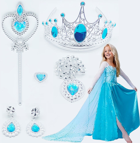 皇冠头饰儿童女童魔法棒发饰套装爱艾莎公主表演王冠冰雪项链奇缘