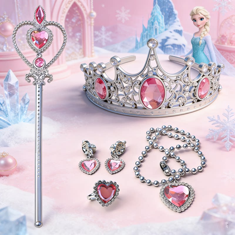 儿童冰雪奇缘皇冠魔法棒套装爱莎公主套装头饰小女孩发箍王冠女童