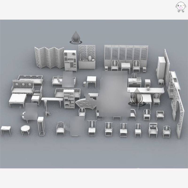 中式明清家具 屏风座椅书桌犀牛样图/效果图销售