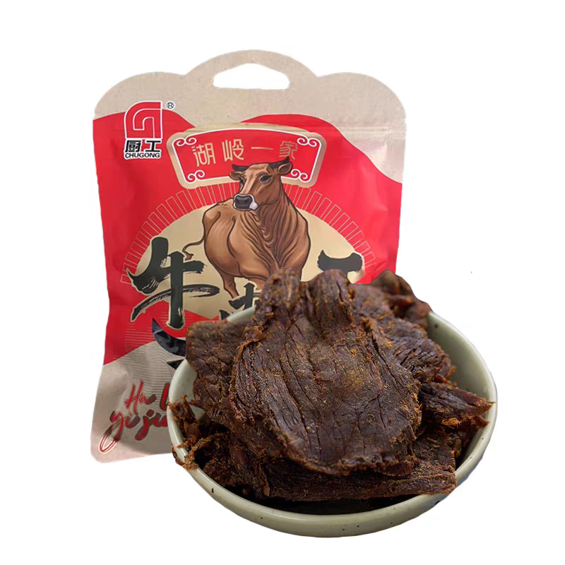 厨工湖岭特产牛肉干手撕牛肉礼袋装290克牛肉片即食牛肉