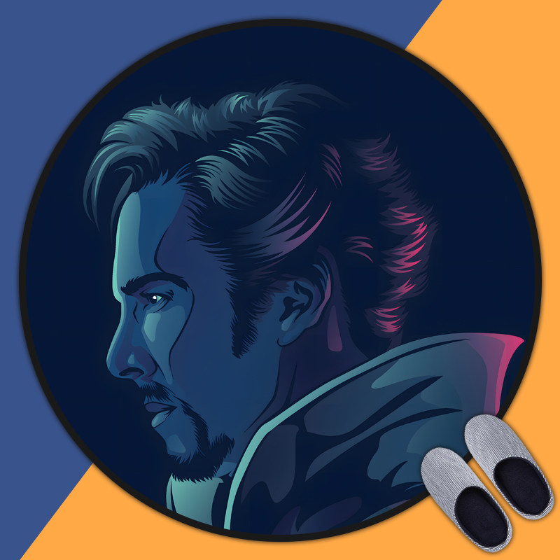 奇异博士漫威英雄周边地毯房间卧室床边毯电脑椅加厚防滑圆形地垫,居家布艺,转椅地垫,淘宝优惠券,粉丝福利购,淘宝优惠卷