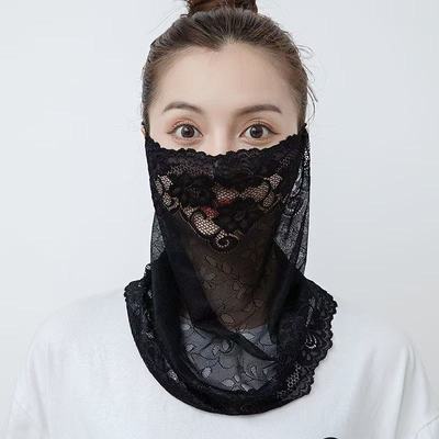 蕾丝春夏女士挂耳式面纱遮脸围脖