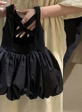女童连衣裙韩版夏季背心裙花苞裙