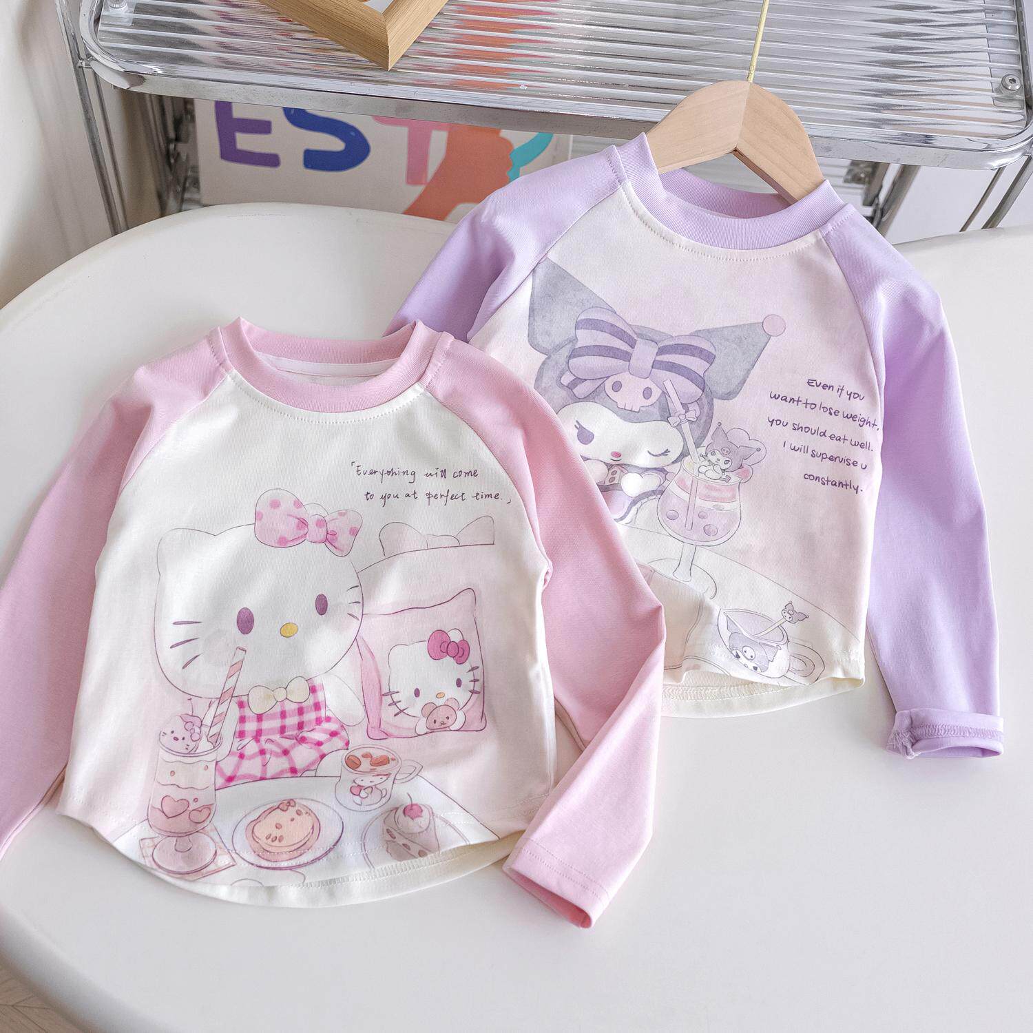 女童长袖T恤春装kitty猫上衣图片