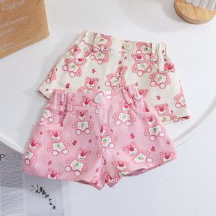 中小童百搭休闲裤 女童纯棉短裤 热裤 小清新儿童宽松透气夏季 潮 韩版
