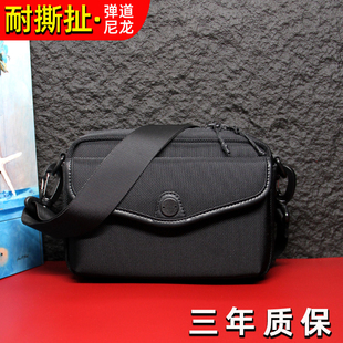 弹道尼龙男士斜挎包磁吸包盖式单肩包休闲小背包横款方形黑色包邮