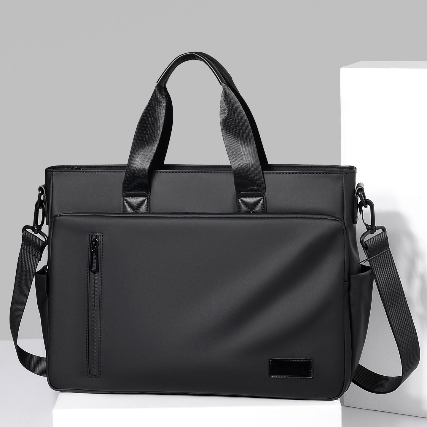 维鲁斯男包手提商务横款方形公文包通勤休闲A4文件包单肩斜挎包邮