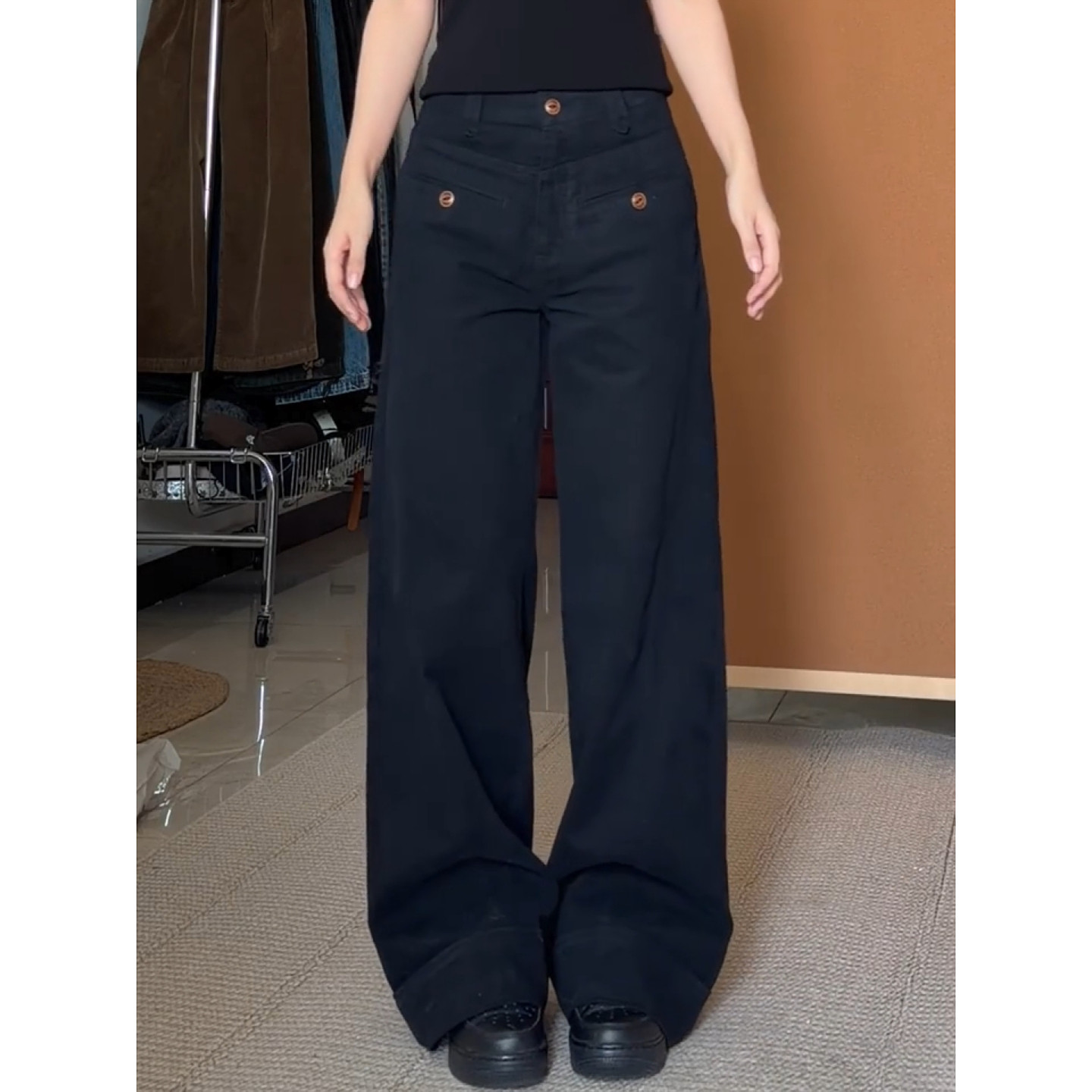 大码美式复古设计感工装牛仔裤男女高街宽松阔腿休闲百搭直筒长裤,女装/女士精品,大码裤装,淘宝优惠券,粉丝福利购,淘宝优惠卷