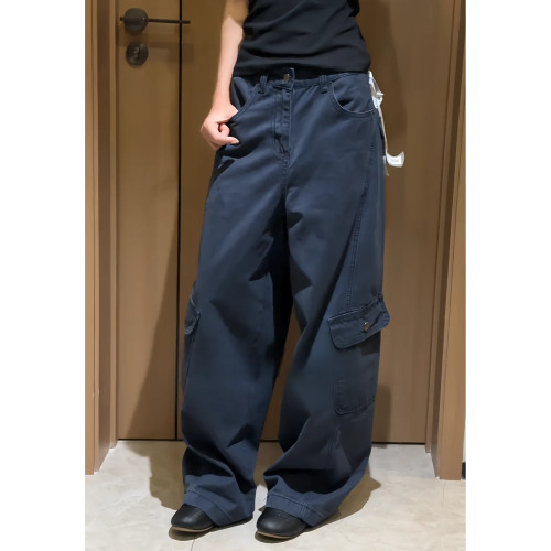 梨型身材美式复古工装牛仔裤女