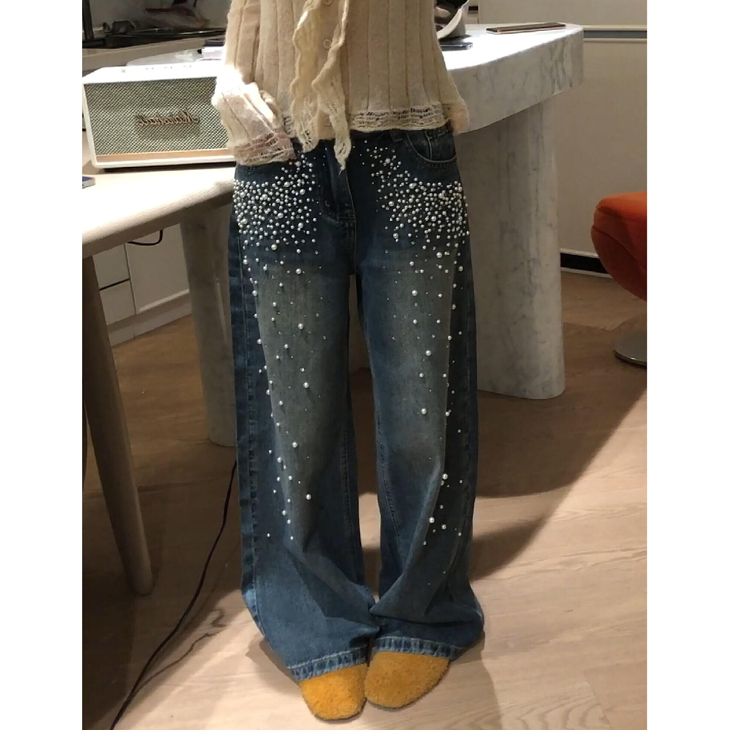 美式vibe大码复古弯刀裤