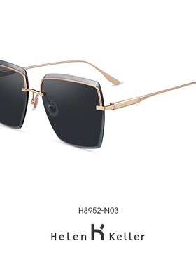 海伦凯勒新款男士韩版偏光几何大框太阳镜潮流开车专用墨镜H8952