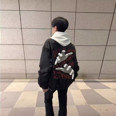 美式复古黑色飞行员夹克