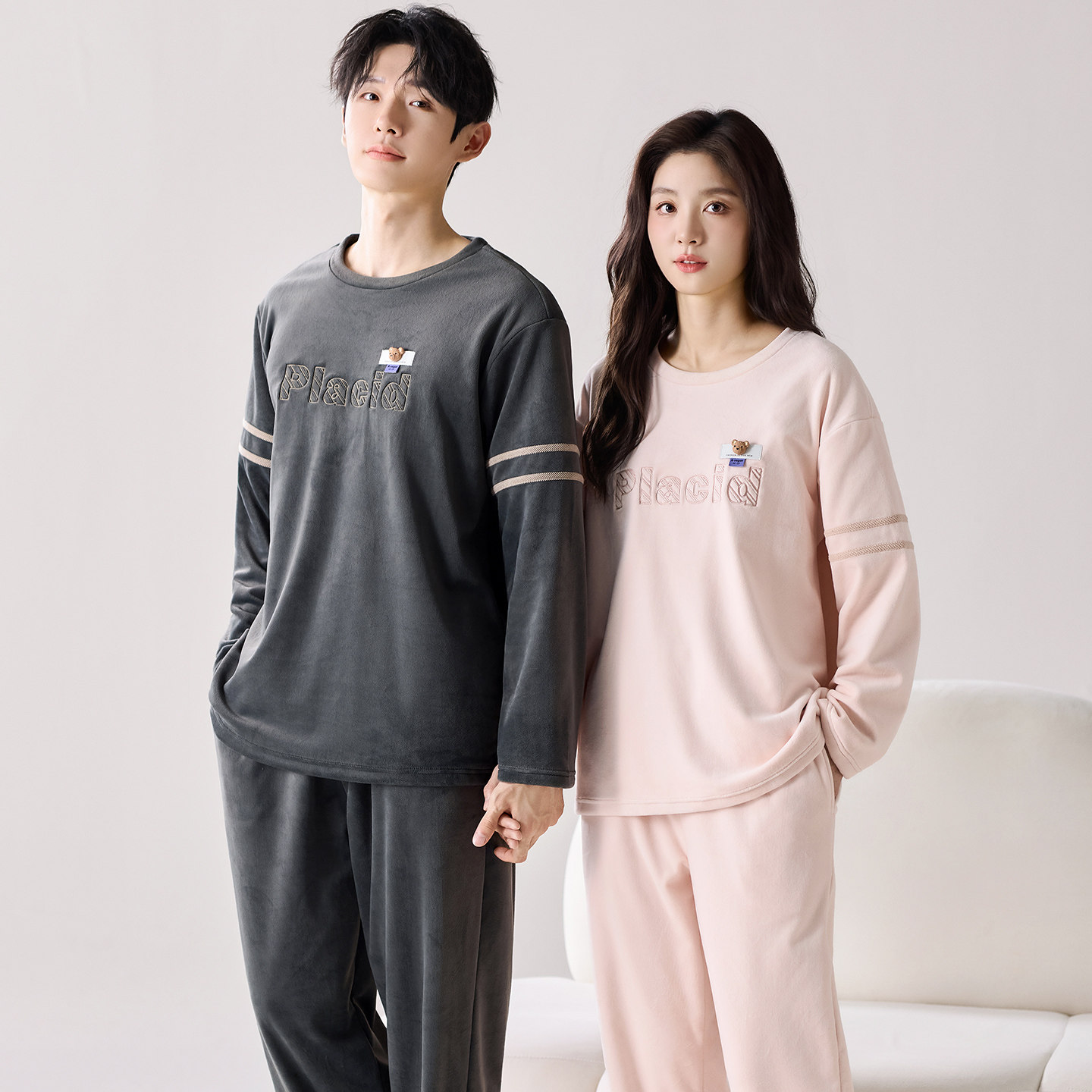 男女士珊瑚绒保暖可外穿家居服