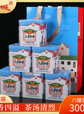 宝城三仰峰肉桂茶叶6罐装共300克礼盒乌龙茶岩茶D445