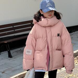 韩国儿童羽绒服2024冬季新款男女童宝宝加厚保暖连帽洋气宽松外套